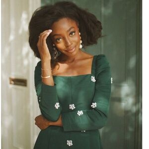 Sail to Sable Emerald Pearl Cluster Square Neck Midi - Now SOLD OUT
